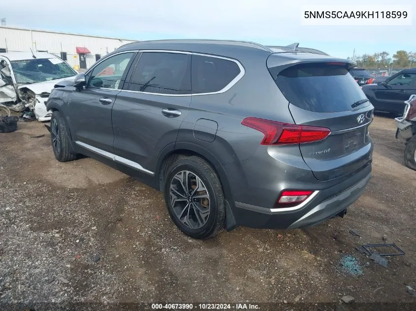 5NMS5CAA9KH118599 2019 Hyundai Santa Fe Limited 2.0T