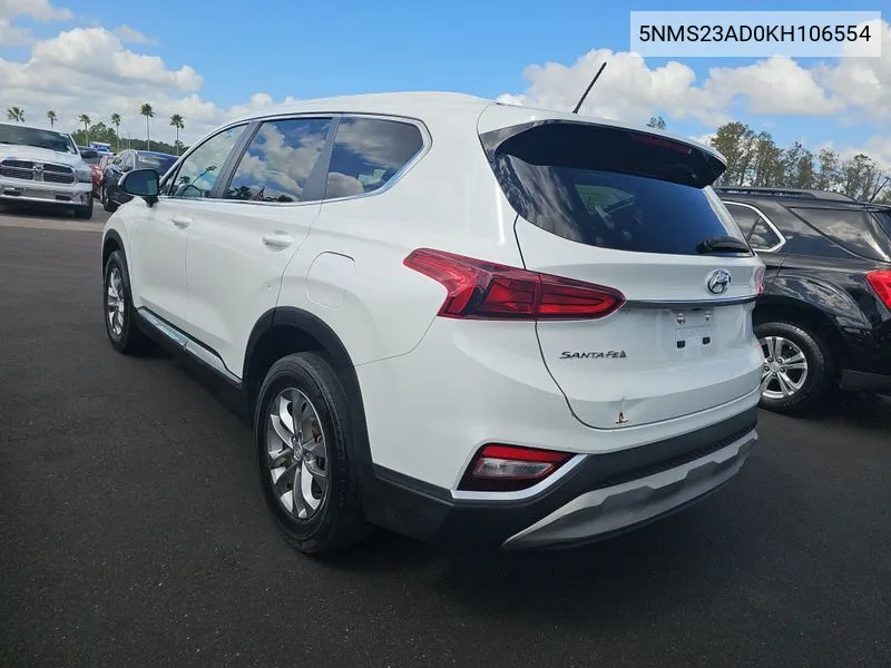 2019 Hyundai Santa Fe Se VIN: 5NMS23AD0KH106554 Lot: 40713688