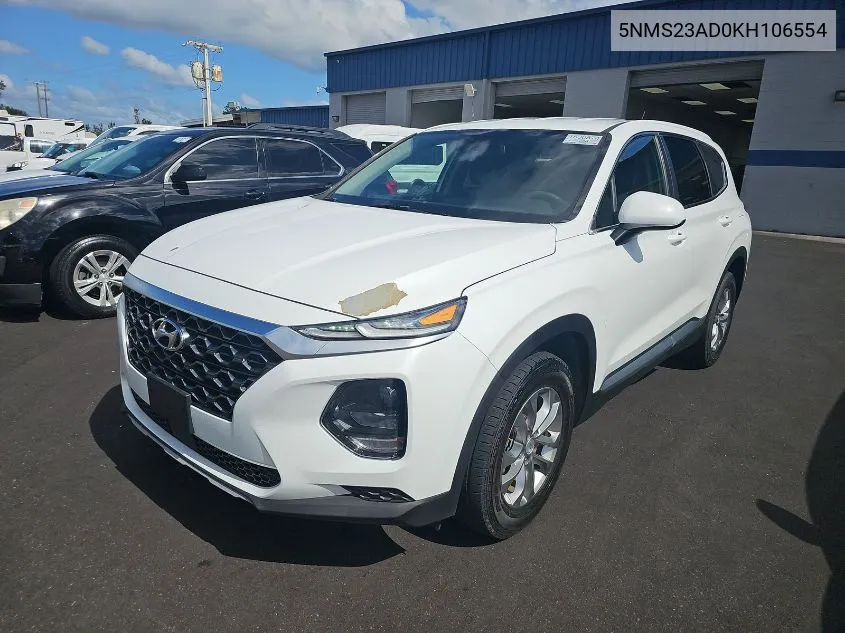 2019 Hyundai Santa Fe Se VIN: 5NMS23AD0KH106554 Lot: 40713688