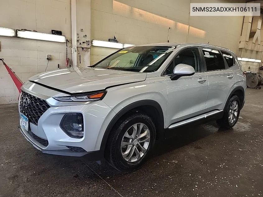 2019 Hyundai Santa Fe Se VIN: 5NMS23ADXKH106111 Lot: 40871627