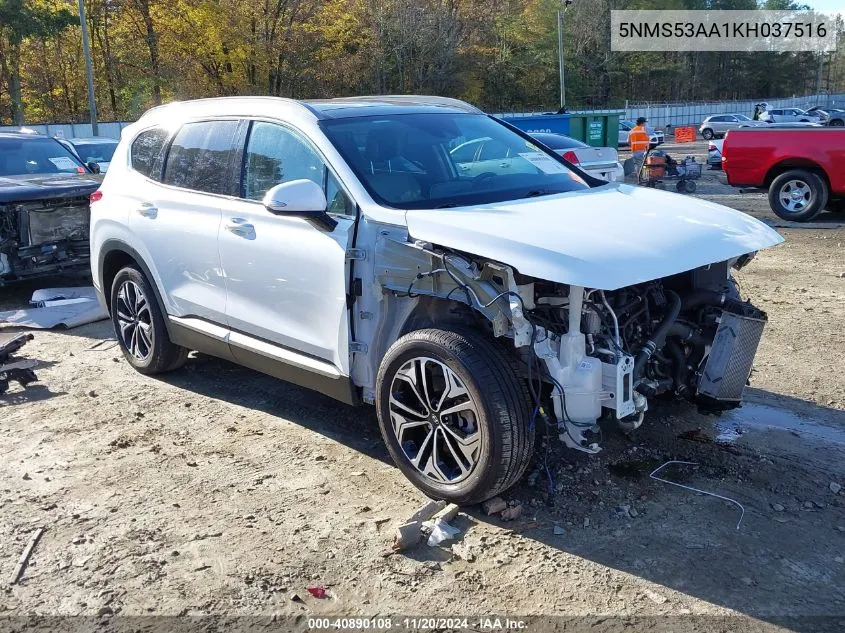 2019 Hyundai Santa Fe Ultimate 2.0T VIN: 5NMS53AA1KH037516 Lot: 40890108