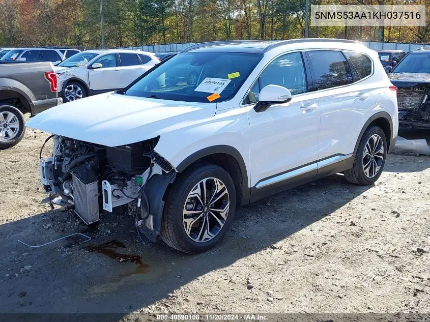 2019 Hyundai Santa Fe Ultimate 2.0T VIN: 5NMS53AA1KH037516 Lot: 40890108