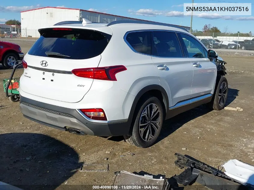 2019 Hyundai Santa Fe Ultimate 2.0T VIN: 5NMS53AA1KH037516 Lot: 40890108