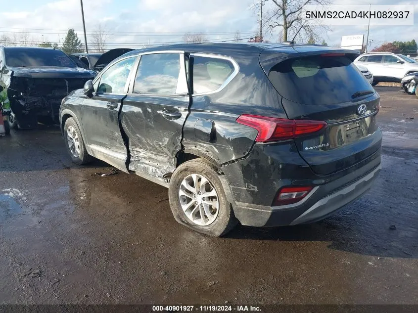 2019 Hyundai Santa Fe Se VIN: 5NMS2CAD4KH082937 Lot: 40901927