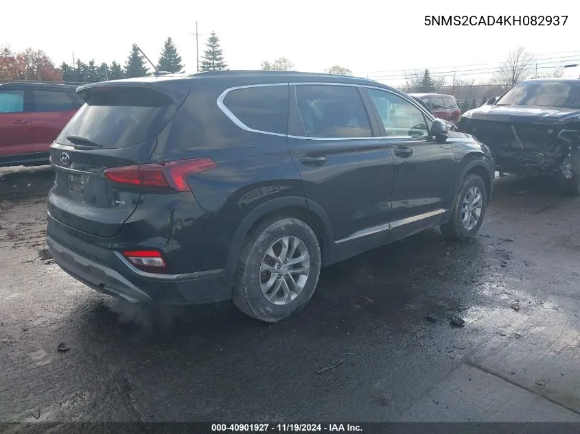 2019 Hyundai Santa Fe Se VIN: 5NMS2CAD4KH082937 Lot: 40901927