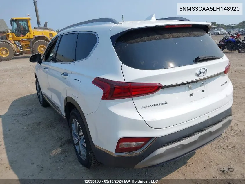 2020 Hyundai Santa Fe Sel/Sel Plus VIN: 5NMS3CAA5LH148920 Lot: 12095168