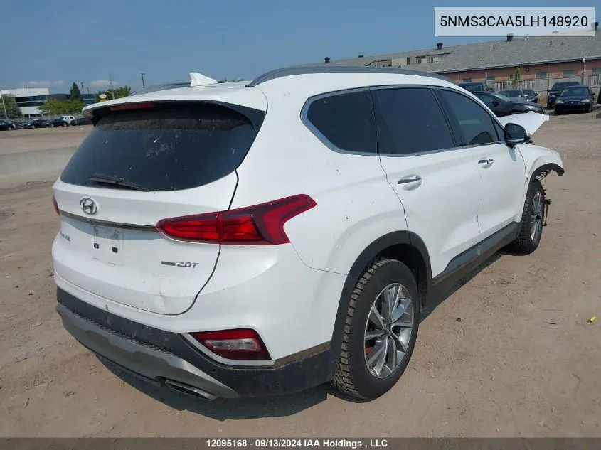 2020 Hyundai Santa Fe Sel/Sel Plus VIN: 5NMS3CAA5LH148920 Lot: 12095168