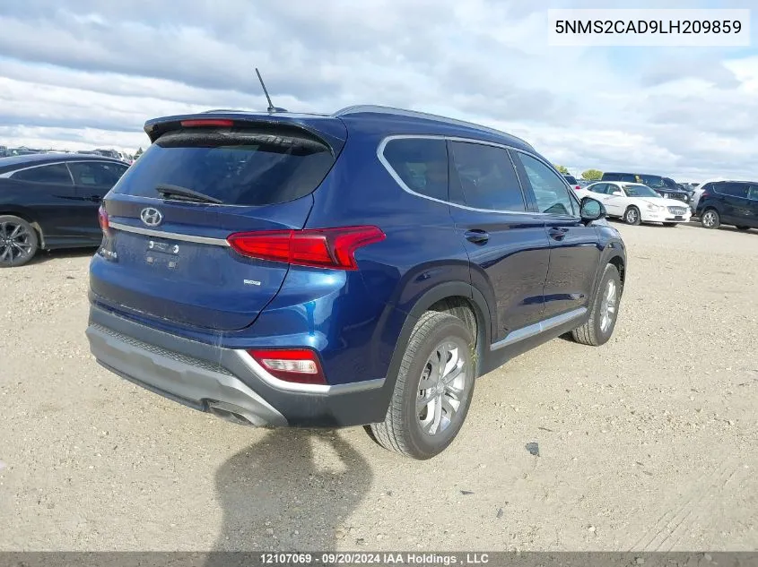 2020 Hyundai Santa Fe Se VIN: 5NMS2CAD9LH209859 Lot: 12107069