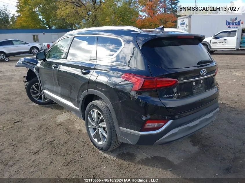 2020 Hyundai Santa Fe Preferred Awd With Sun And Leather Package VIN: 5NMS3CAD2LH137027 Lot: 12115655