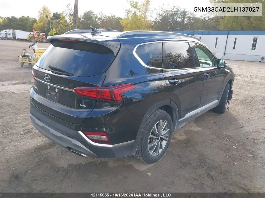 2020 Hyundai Santa Fe Preferred Awd With Sun And Leather Package VIN: 5NMS3CAD2LH137027 Lot: 12115655