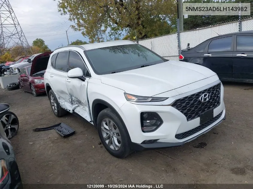 2020 Hyundai Santa Fe Essential Fwd VIN: 5NMS23AD6LH143982 Lot: 12120099