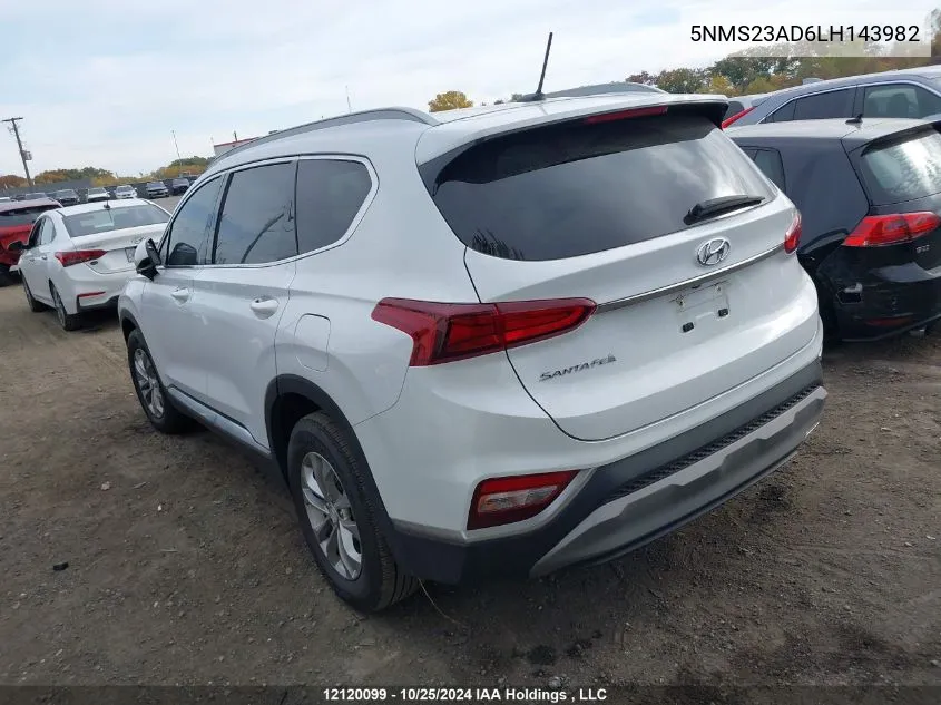 2020 Hyundai Santa Fe Essential Fwd VIN: 5NMS23AD6LH143982 Lot: 12120099