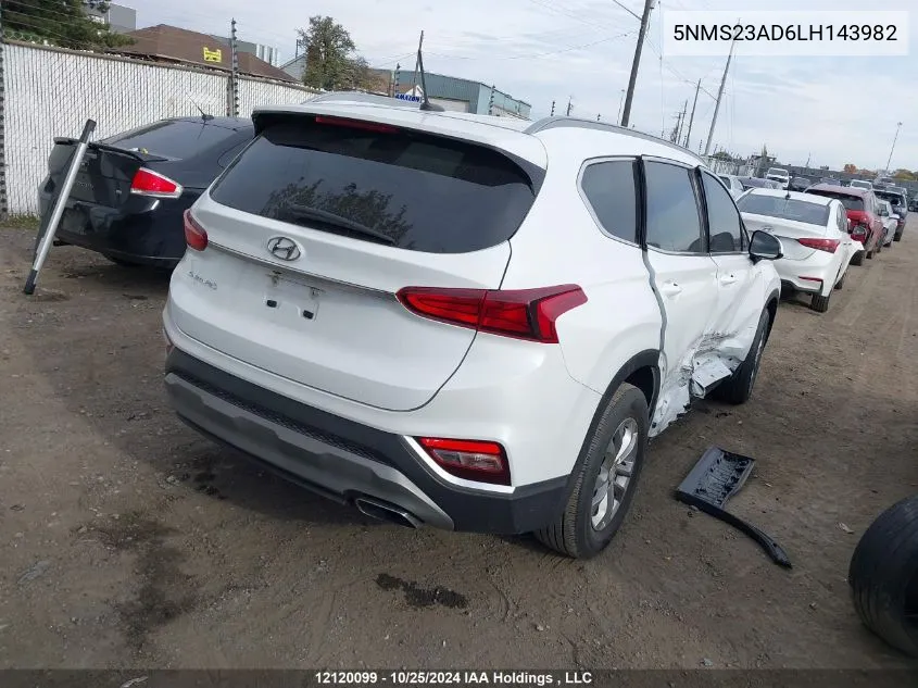 2020 Hyundai Santa Fe Essential Fwd VIN: 5NMS23AD6LH143982 Lot: 12120099