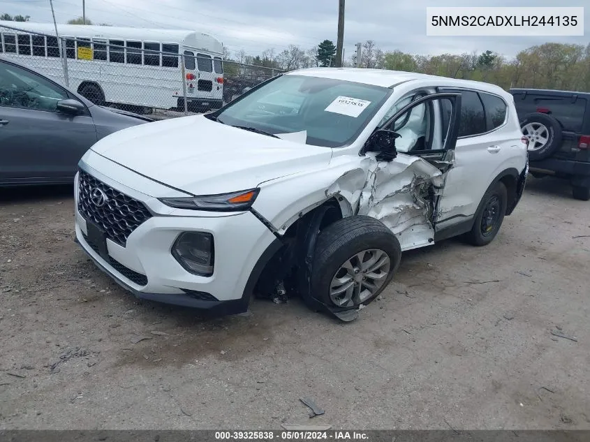 2020 Hyundai Santa Fe Se VIN: 5NMS2CADXLH244135 Lot: 39325838