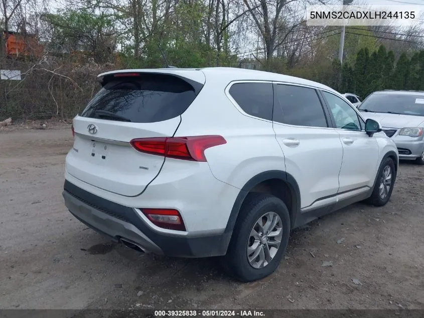 2020 Hyundai Santa Fe Se VIN: 5NMS2CADXLH244135 Lot: 39325838