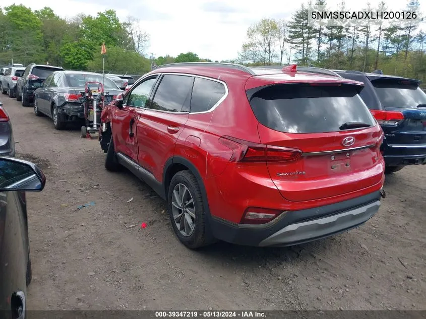 2020 Hyundai Santa Fe Limited VIN: 5NMS5CADXLH200126 Lot: 39347219