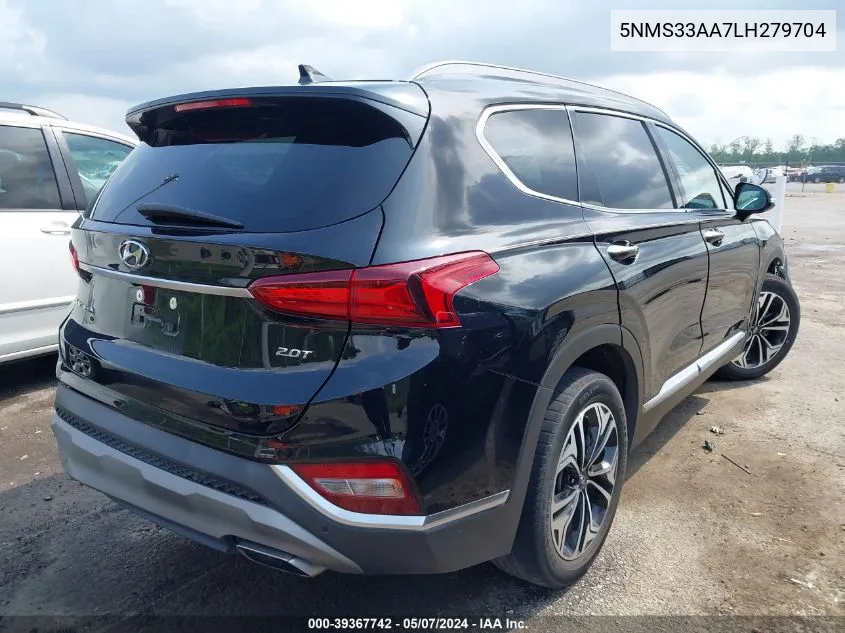 2020 Hyundai Santa Fe Sel 2.0T VIN: 5NMS33AA7LH279704 Lot: 39367742