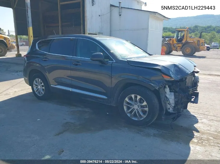 2020 Hyundai Santa Fe Se VIN: 5NMS2CAD1LH229443 Lot: 39476214