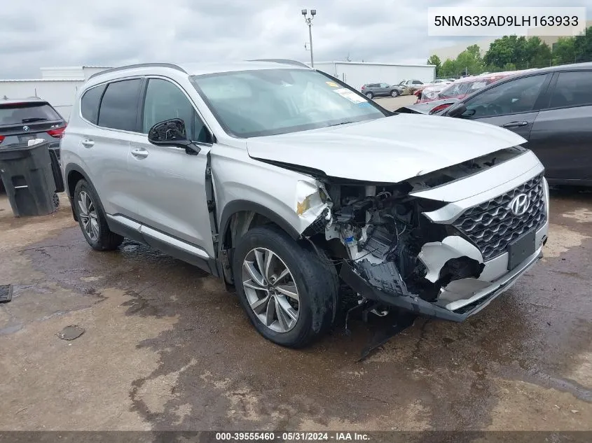 2020 Hyundai Santa Fe Sel VIN: 5NMS33AD9LH163933 Lot: 39555460