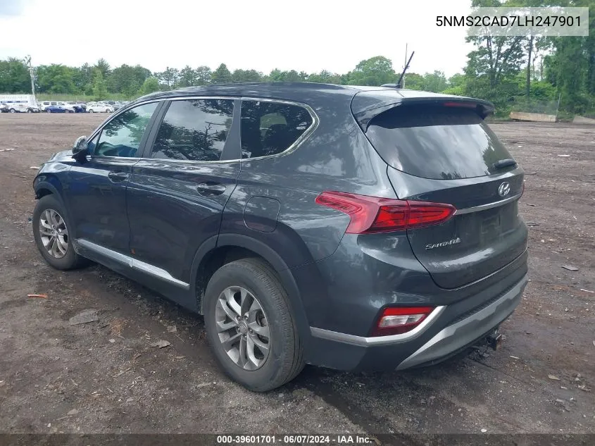 2020 Hyundai Santa Fe Se VIN: 5NMS2CAD7LH247901 Lot: 39601701