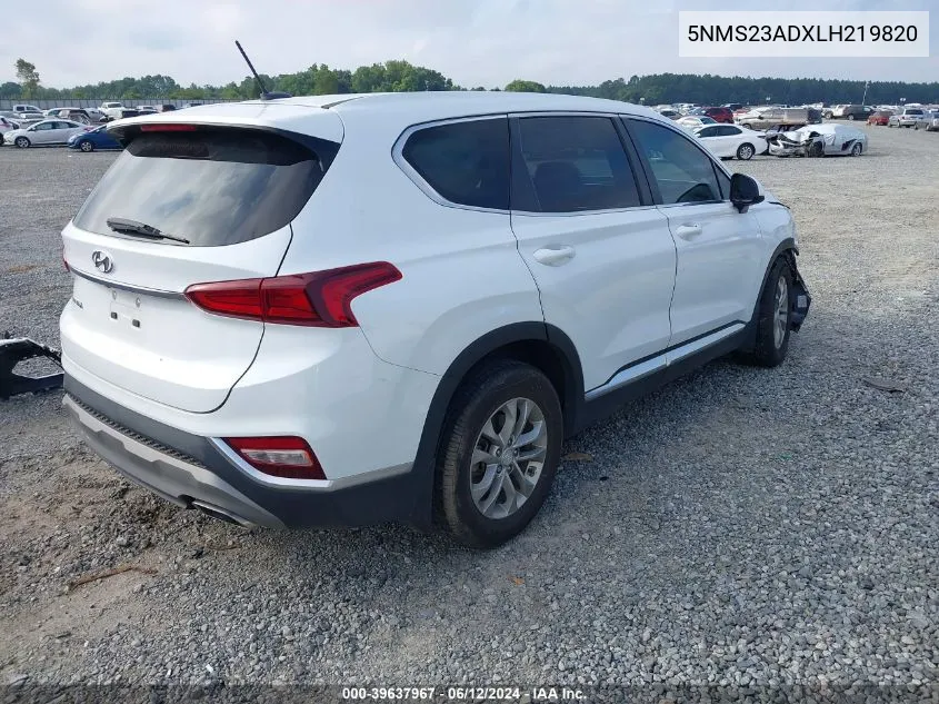 2020 Hyundai Santa Fe Se VIN: 5NMS23ADXLH219820 Lot: 39637967