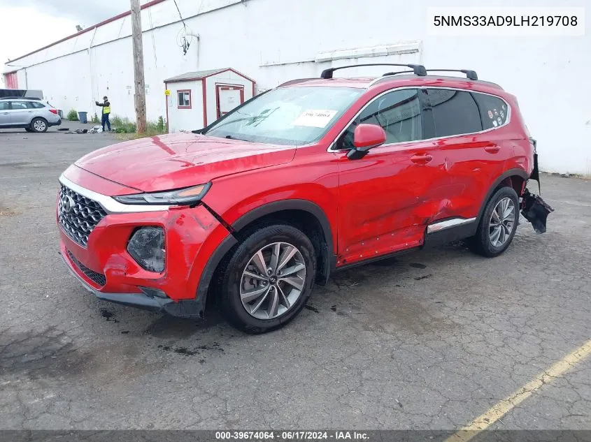 2020 Hyundai Santa Fe Sel VIN: 5NMS33AD9LH219708 Lot: 39674064