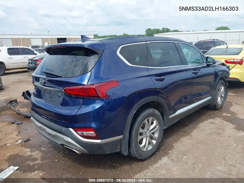 2020 Hyundai Santa Fe Sel VIN: 5NMS33AD2LH166303 Lot: 39697072