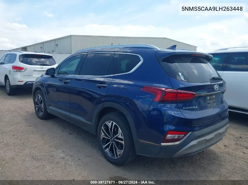 2020 Hyundai Santa Fe Limited 2.0T VIN: 5NMS5CAA9LH263448 Lot: 39727671