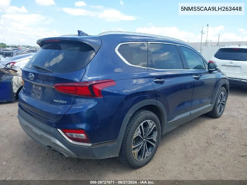 2020 Hyundai Santa Fe Limited 2.0T VIN: 5NMS5CAA9LH263448 Lot: 39727671