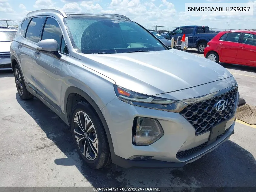 2020 Hyundai Santa Fe Limited 2.0T VIN: 5NMS53AA0LH299397 Lot: 39764721