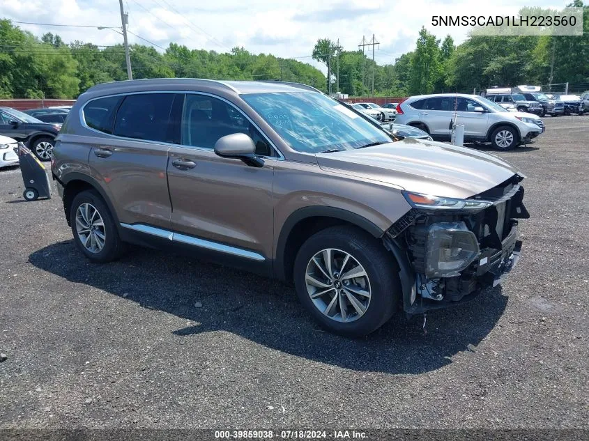 2020 Hyundai Santa Fe Sel VIN: 5NMS3CAD1LH223560 Lot: 39859038