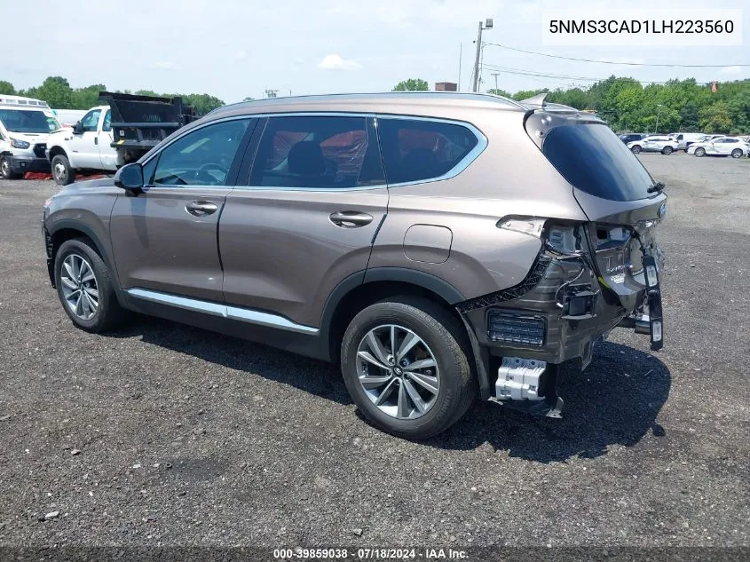 5NMS3CAD1LH223560 2020 Hyundai Santa Fe Sel