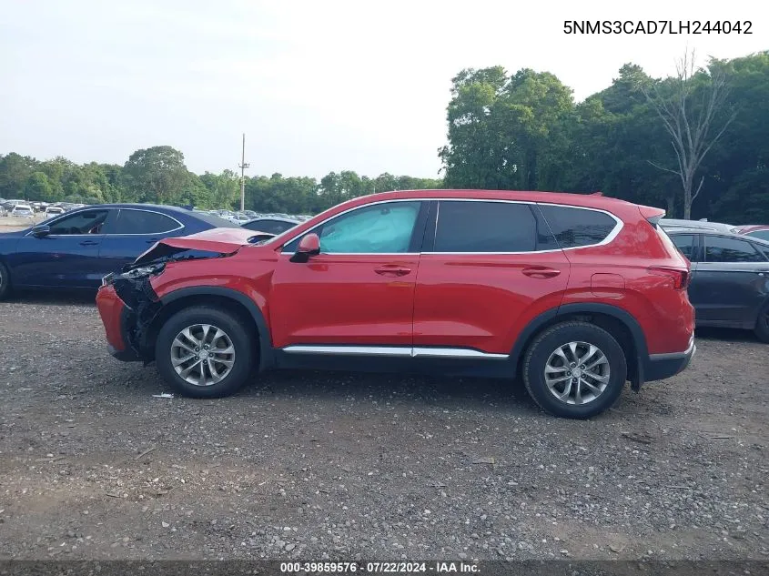 2020 Hyundai Santa Fe Sel VIN: 5NMS3CAD7LH244042 Lot: 39859576