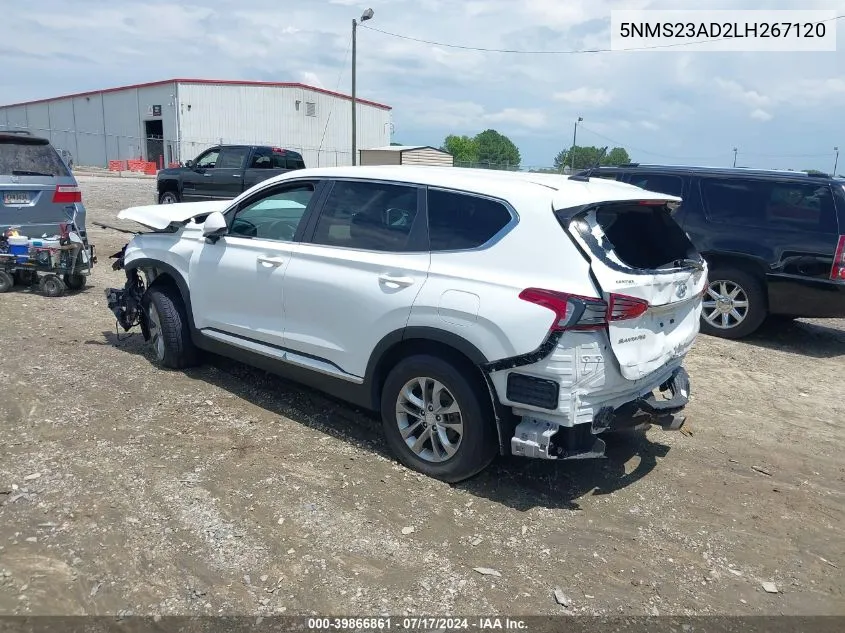 2020 Hyundai Santa Fe Se VIN: 5NMS23AD2LH267120 Lot: 39866861