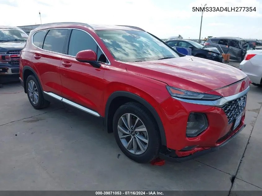 2020 Hyundai Santa Fe Sel VIN: 5NMS33AD4LH277354 Lot: 39871053