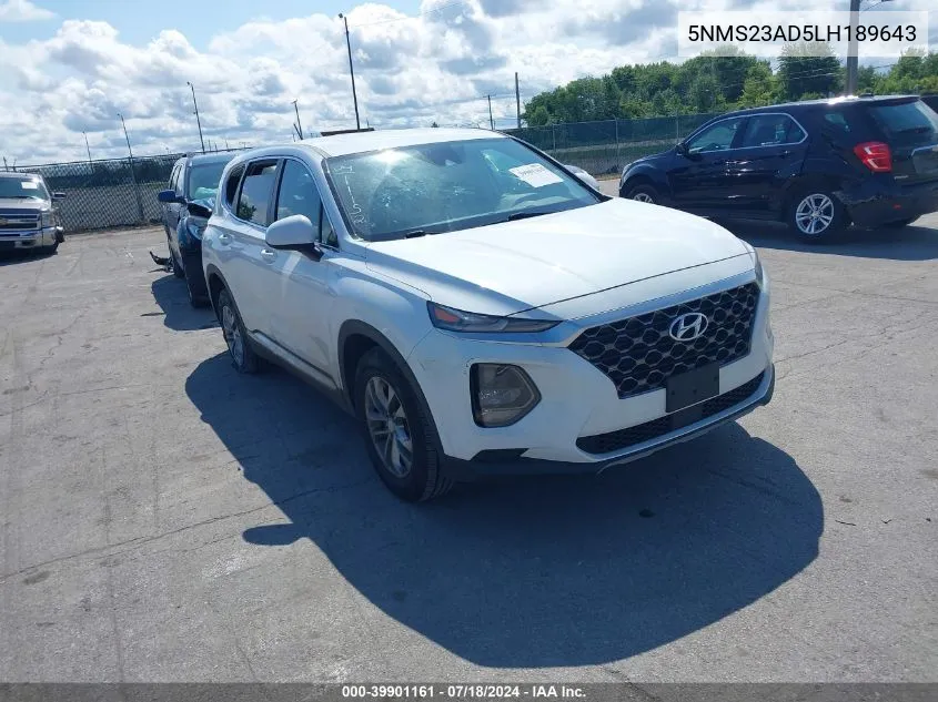 5NMS23AD5LH189643 2020 Hyundai Santa Fe Se