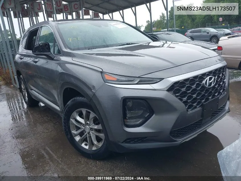 2020 Hyundai Santa Fe Se VIN: 5NMS23AD5LH173507 Lot: 39911969