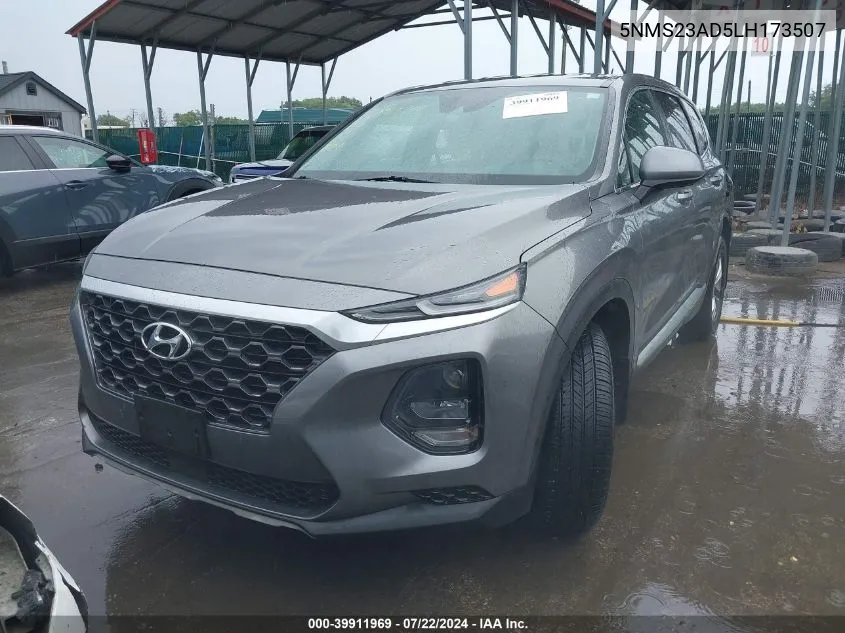 2020 Hyundai Santa Fe Se VIN: 5NMS23AD5LH173507 Lot: 39911969