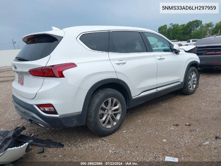 2020 Hyundai Santa Fe Sel VIN: 5NMS33AD6LH297959 Lot: 39922986