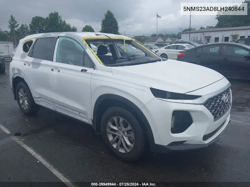 5NMS23AD8LH240844 2020 Hyundai Santa Fe Se