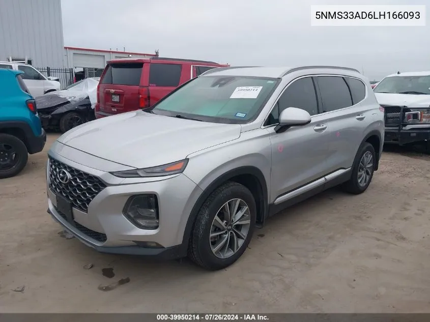 2020 Hyundai Santa Fe Sel VIN: 5NMS33AD6LH166093 Lot: 39950214