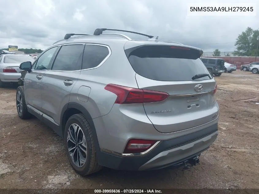 2020 Hyundai Santa Fe Limited 2.0T VIN: 5NMS53AA9LH279245 Lot: 39955636