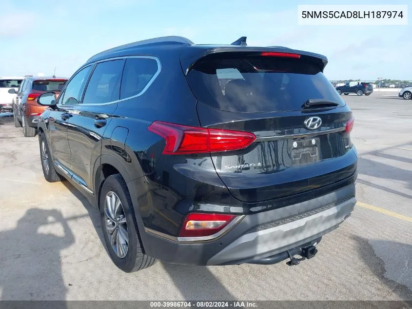 2020 Hyundai Santa Fe Limited VIN: 5NMS5CAD8LH187974 Lot: 39986704