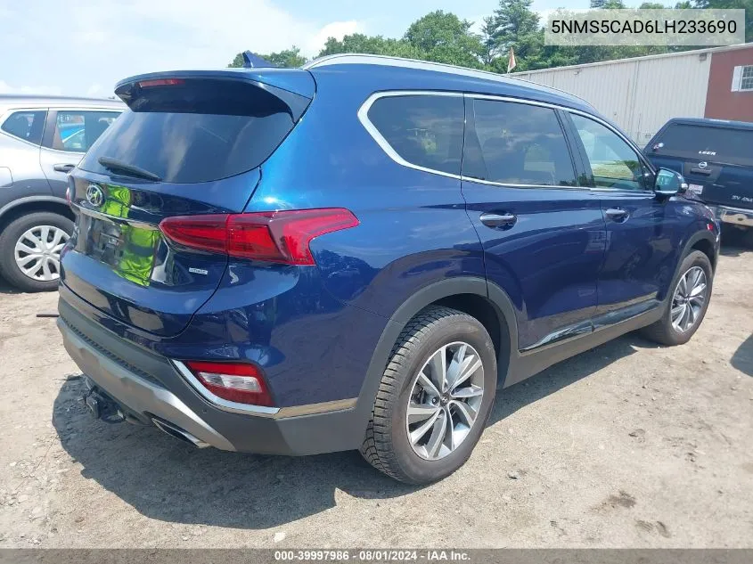 5NMS5CAD6LH233690 2020 Hyundai Santa Fe Limited