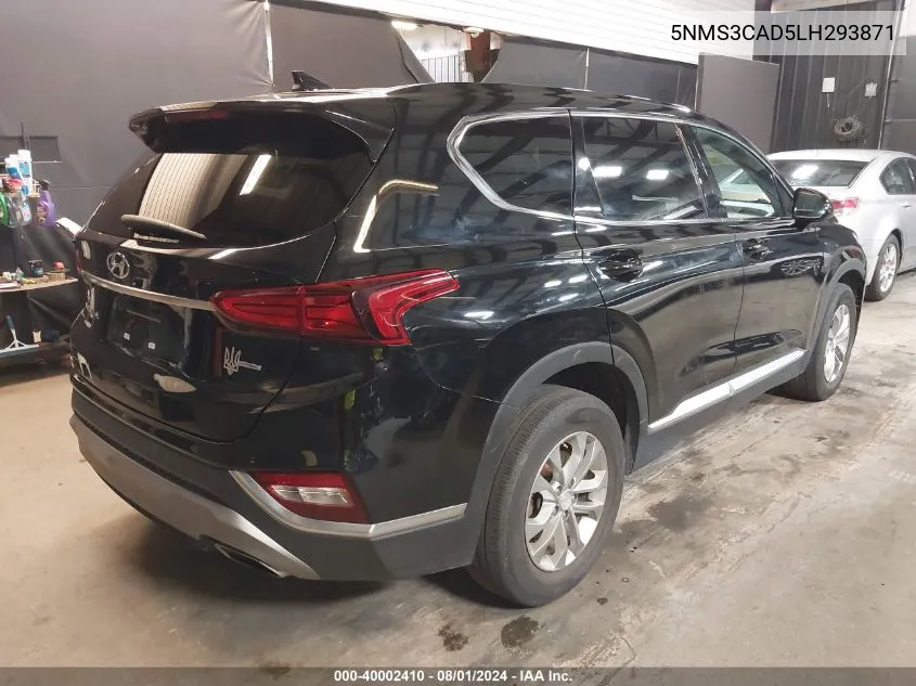 2020 Hyundai Santa Fe Sel VIN: 5NMS3CAD5LH293871 Lot: 40002410