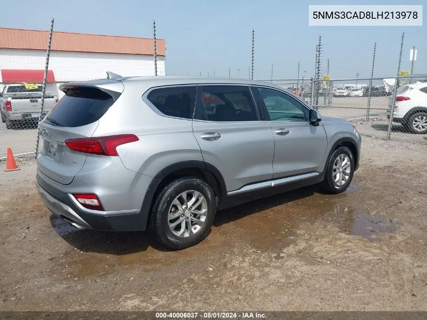 5NMS3CAD8LH213978 2020 Hyundai Santa Fe Sel