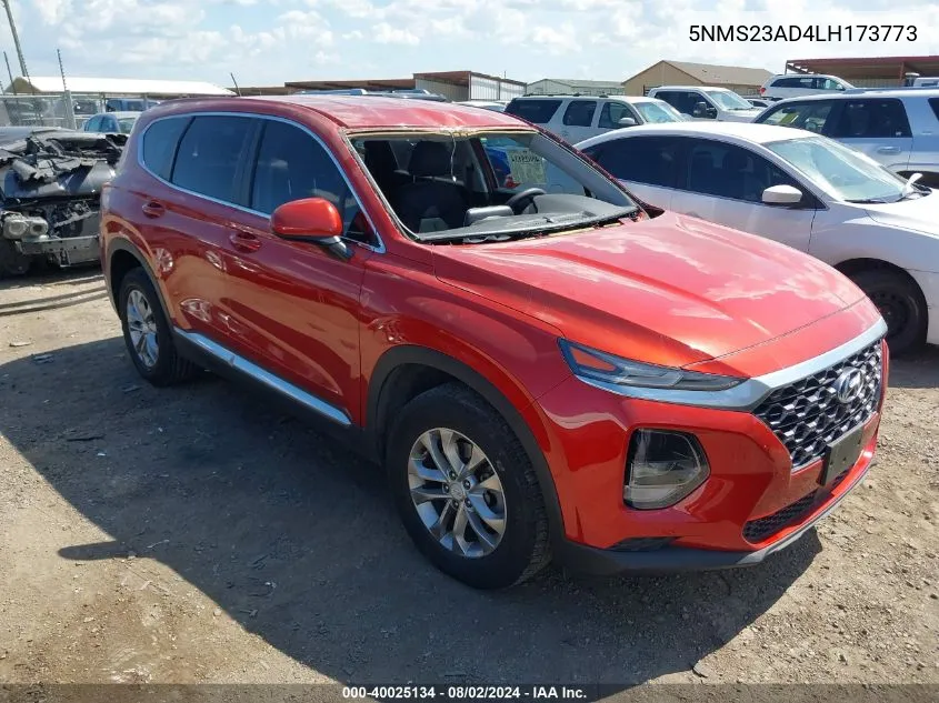 2020 Hyundai Santa Fe Se VIN: 5NMS23AD4LH173773 Lot: 40025134