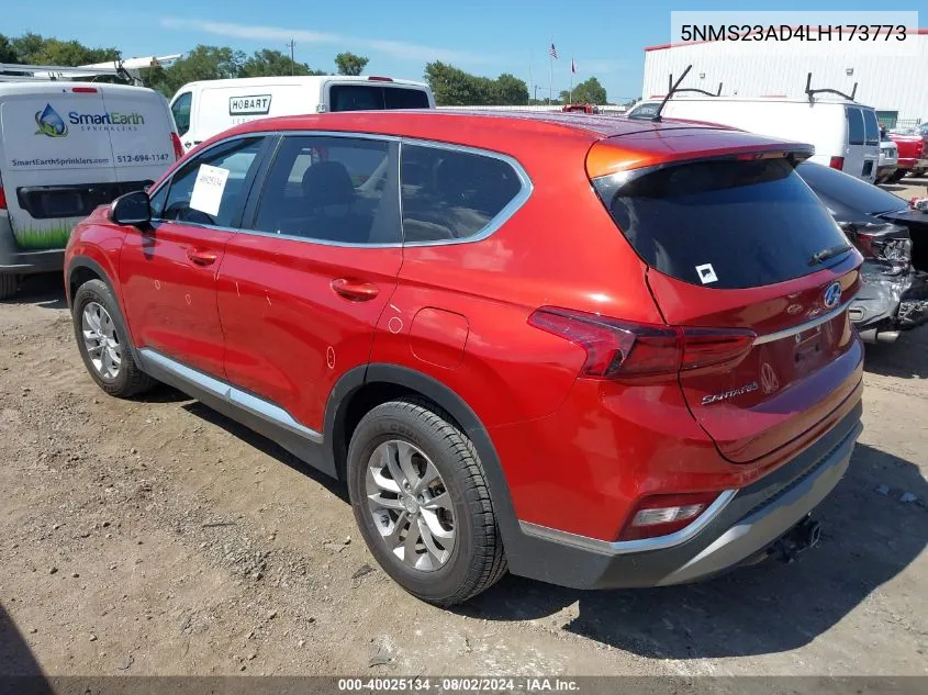 5NMS23AD4LH173773 2020 Hyundai Santa Fe Se