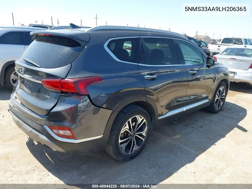 2020 Hyundai Santa Fe Sel 2.0T VIN: 5NMS33AA9LH206365 Lot: 40044220