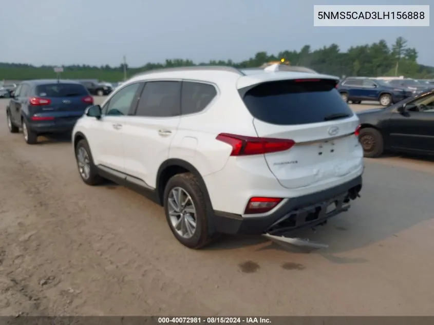 2020 Hyundai Santa Fe Limited VIN: 5NMS5CAD3LH156888 Lot: 40072981